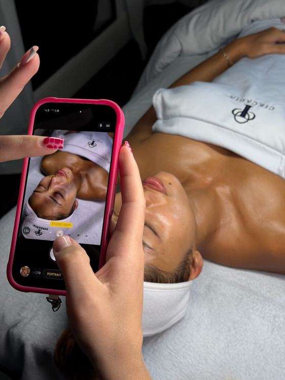 Behind the scenes: filming a facial client